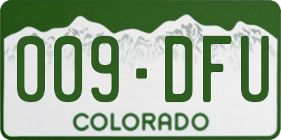 CO license plate 009DFU