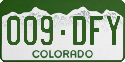 CO license plate 009DFY