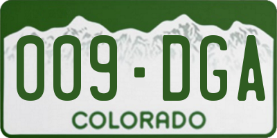 CO license plate 009DGA