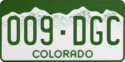 CO license plate 009DGC