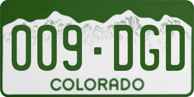 CO license plate 009DGD