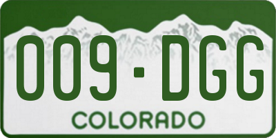 CO license plate 009DGG