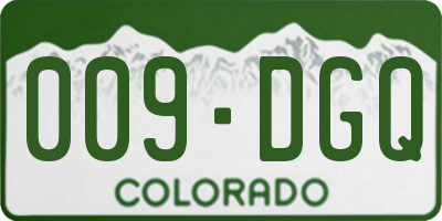 CO license plate 009DGQ