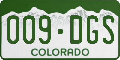 CO license plate 009DGS