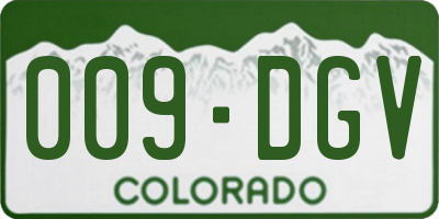 CO license plate 009DGV