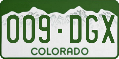 CO license plate 009DGX