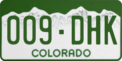 CO license plate 009DHK