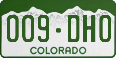 CO license plate 009DHO