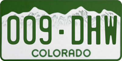CO license plate 009DHW