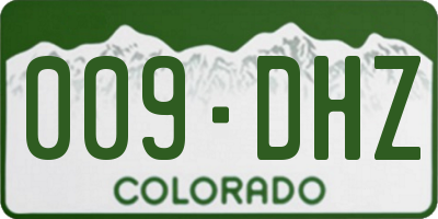 CO license plate 009DHZ