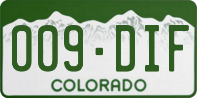 CO license plate 009DIF