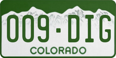 CO license plate 009DIG