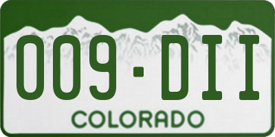 CO license plate 009DII