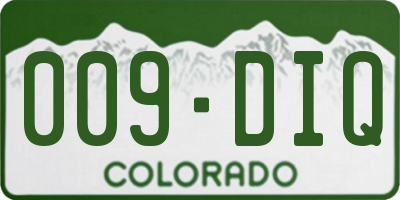 CO license plate 009DIQ