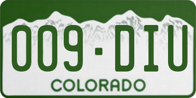 CO license plate 009DIU