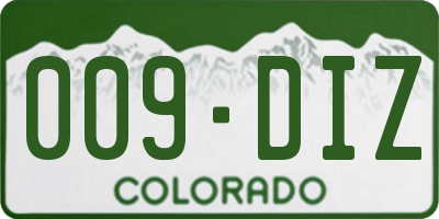 CO license plate 009DIZ