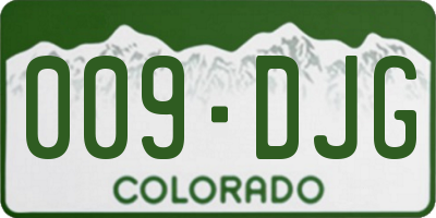 CO license plate 009DJG