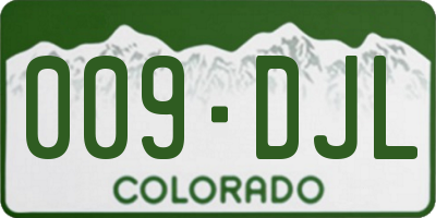 CO license plate 009DJL