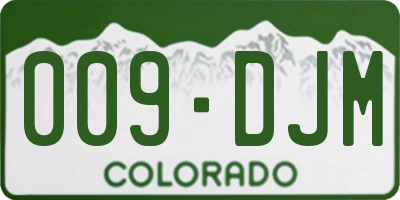 CO license plate 009DJM