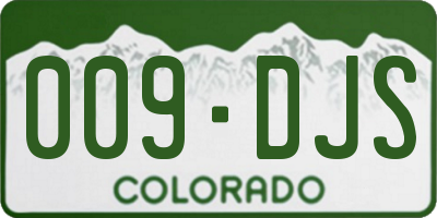 CO license plate 009DJS