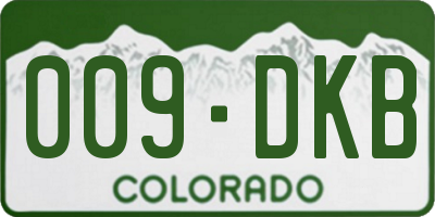 CO license plate 009DKB