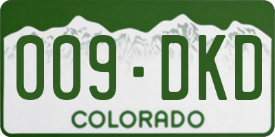 CO license plate 009DKD