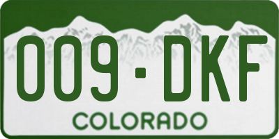 CO license plate 009DKF
