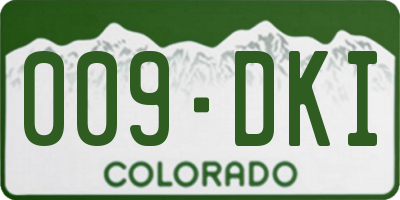 CO license plate 009DKI
