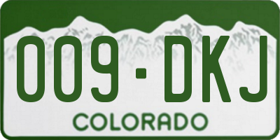 CO license plate 009DKJ