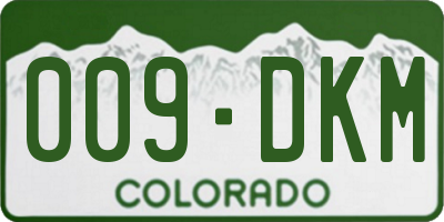 CO license plate 009DKM