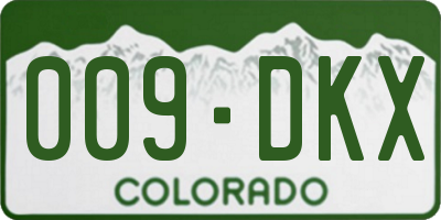 CO license plate 009DKX