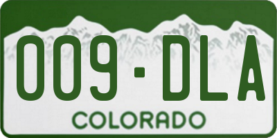 CO license plate 009DLA