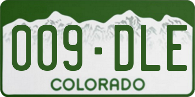 CO license plate 009DLE
