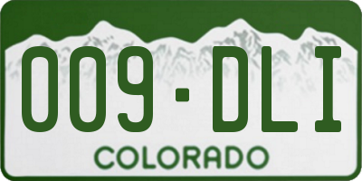 CO license plate 009DLI