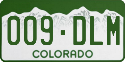 CO license plate 009DLM