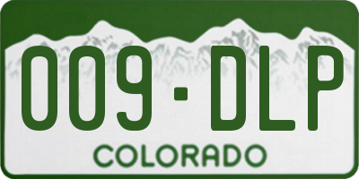 CO license plate 009DLP