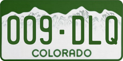 CO license plate 009DLQ