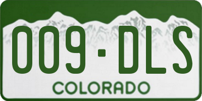 CO license plate 009DLS