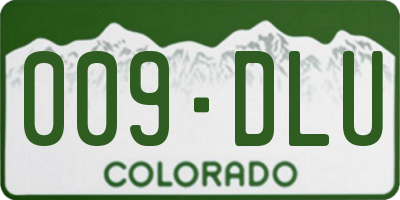CO license plate 009DLU