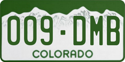 CO license plate 009DMB