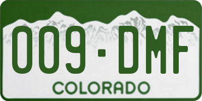 CO license plate 009DMF
