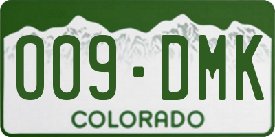 CO license plate 009DMK