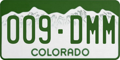 CO license plate 009DMM