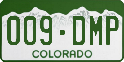CO license plate 009DMP
