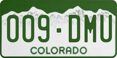 CO license plate 009DMU