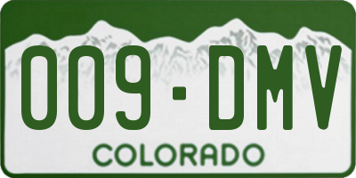 CO license plate 009DMV