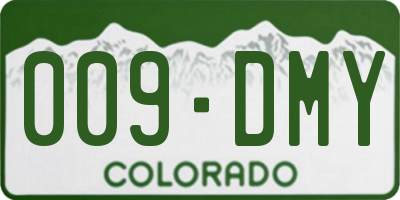 CO license plate 009DMY
