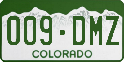 CO license plate 009DMZ