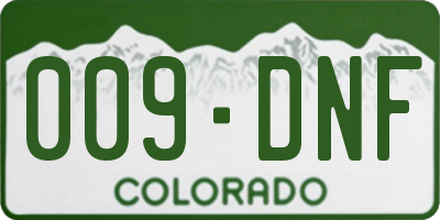 CO license plate 009DNF