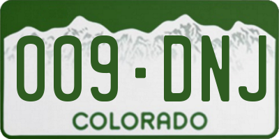 CO license plate 009DNJ